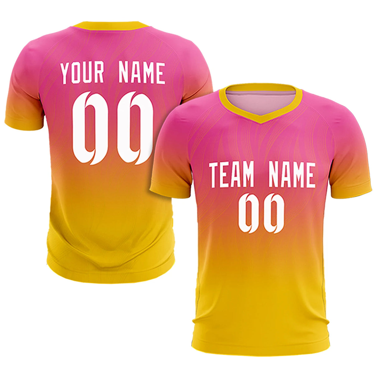 Custom Pink Gold01 Printing Sportswear Soccer Sets Jersey