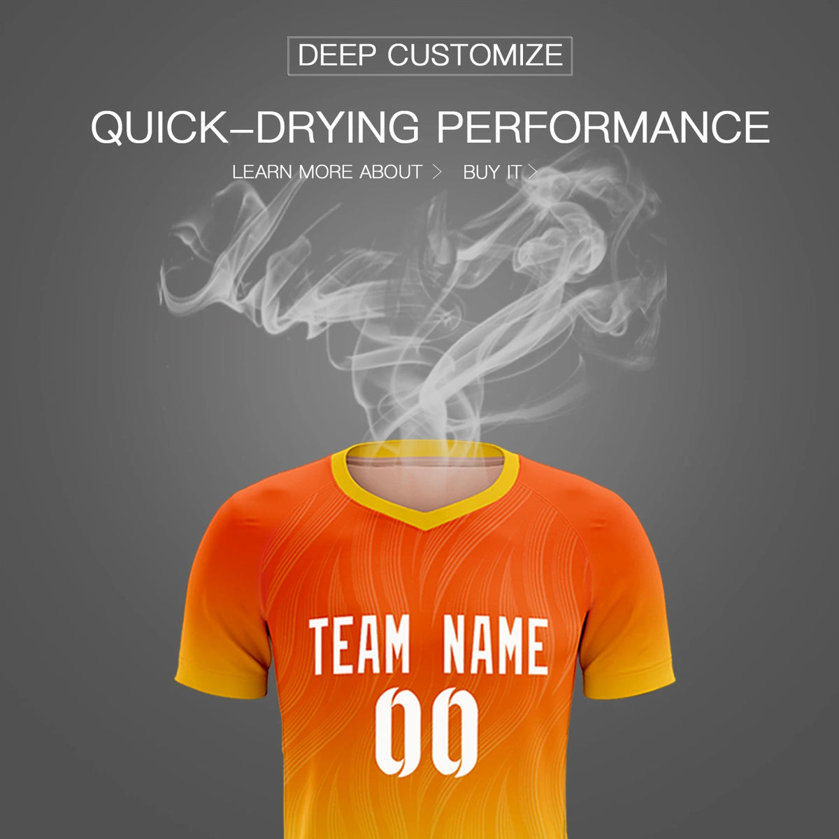 Custom Orange Gold01 Printing Sportswear Soccer Sets Jersey