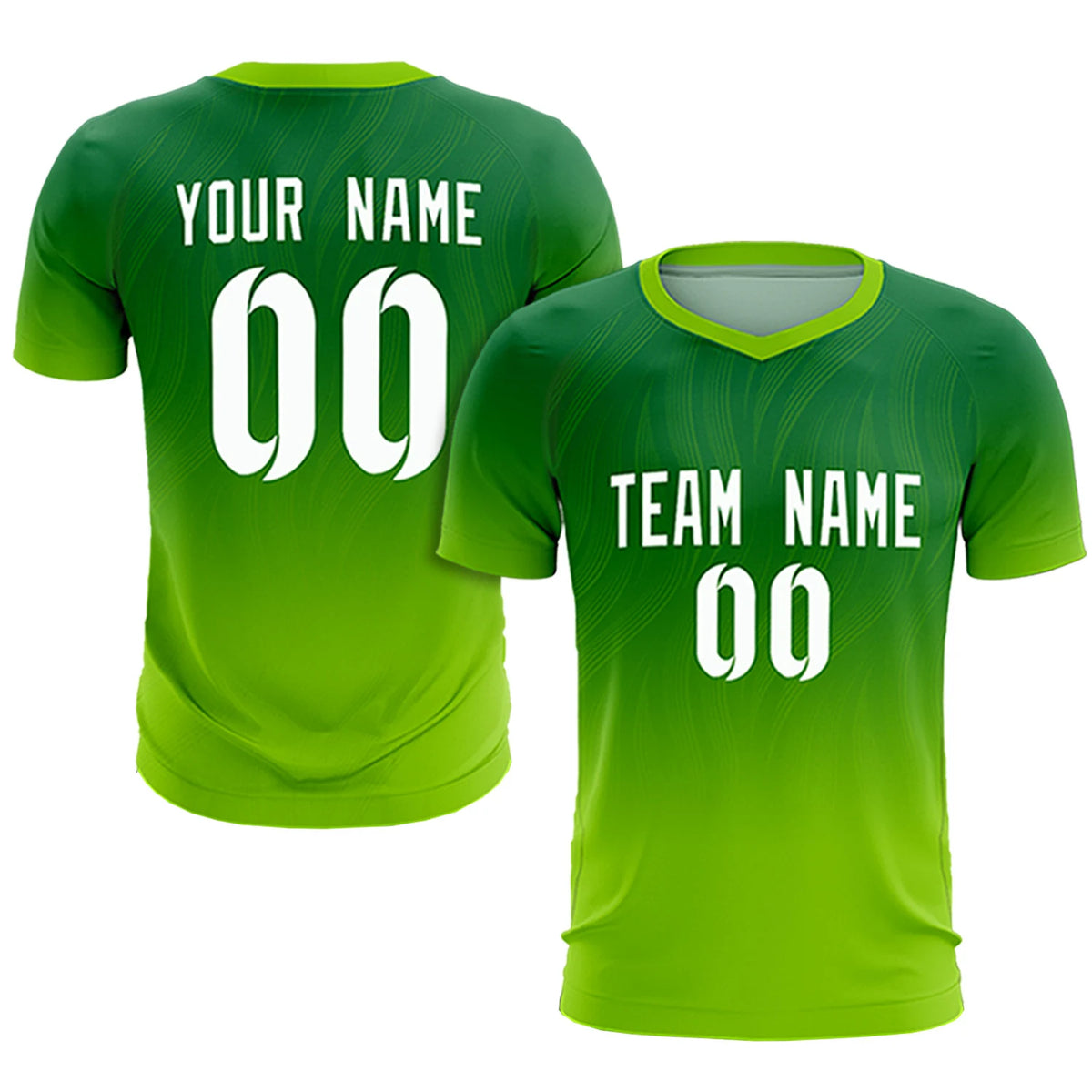Custom Kelly Green Neon Green Printing Sportswear Soccer Sets Jersey