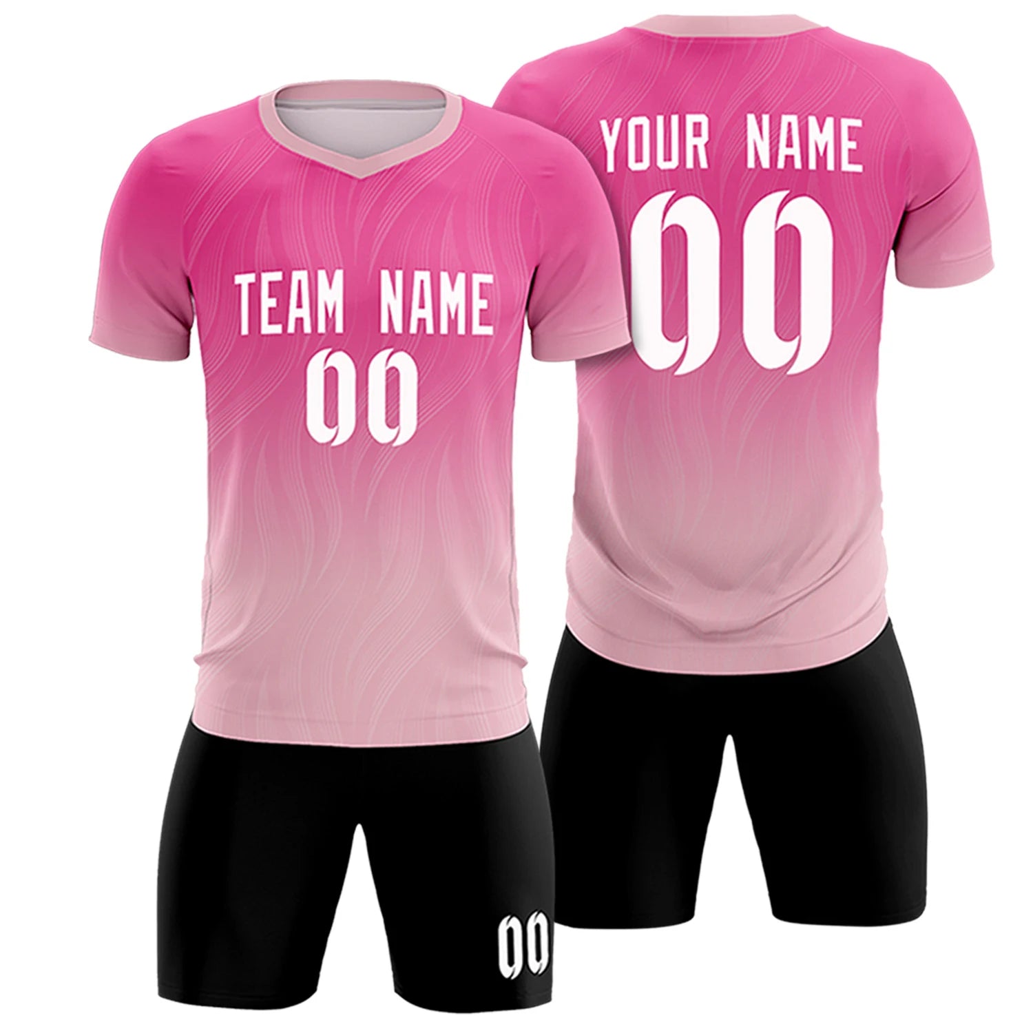 Custom Pink Light Pink Printing Sportswear Soccer Sets Jersey