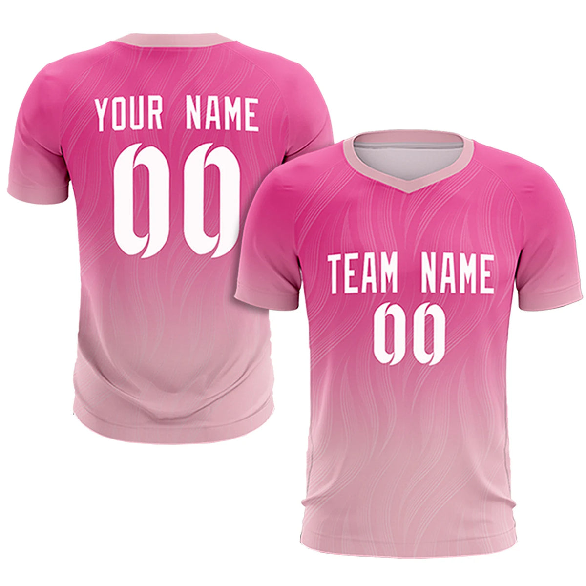 Custom Pink Light Pink Printing Sportswear Soccer Sets Jersey