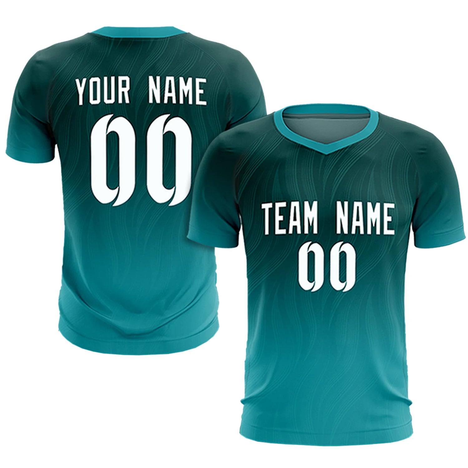 Custom Midnight Green Aqua Printing Sportswear Soccer Sets Jersey
