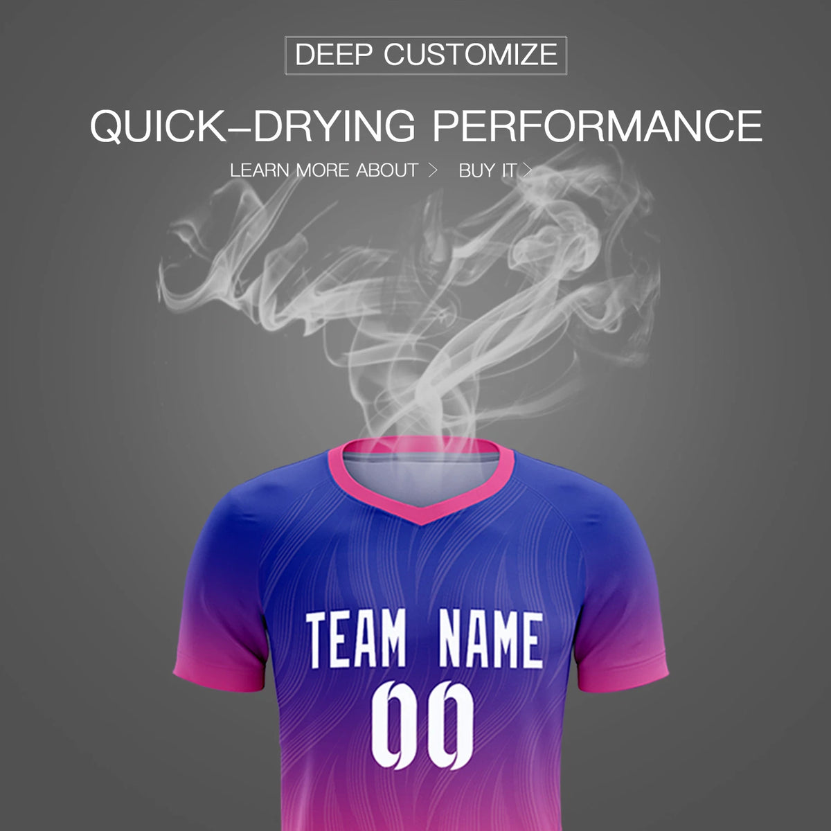 Custom Royal Blue Pink Printing Sportswear Soccer Sets Jersey