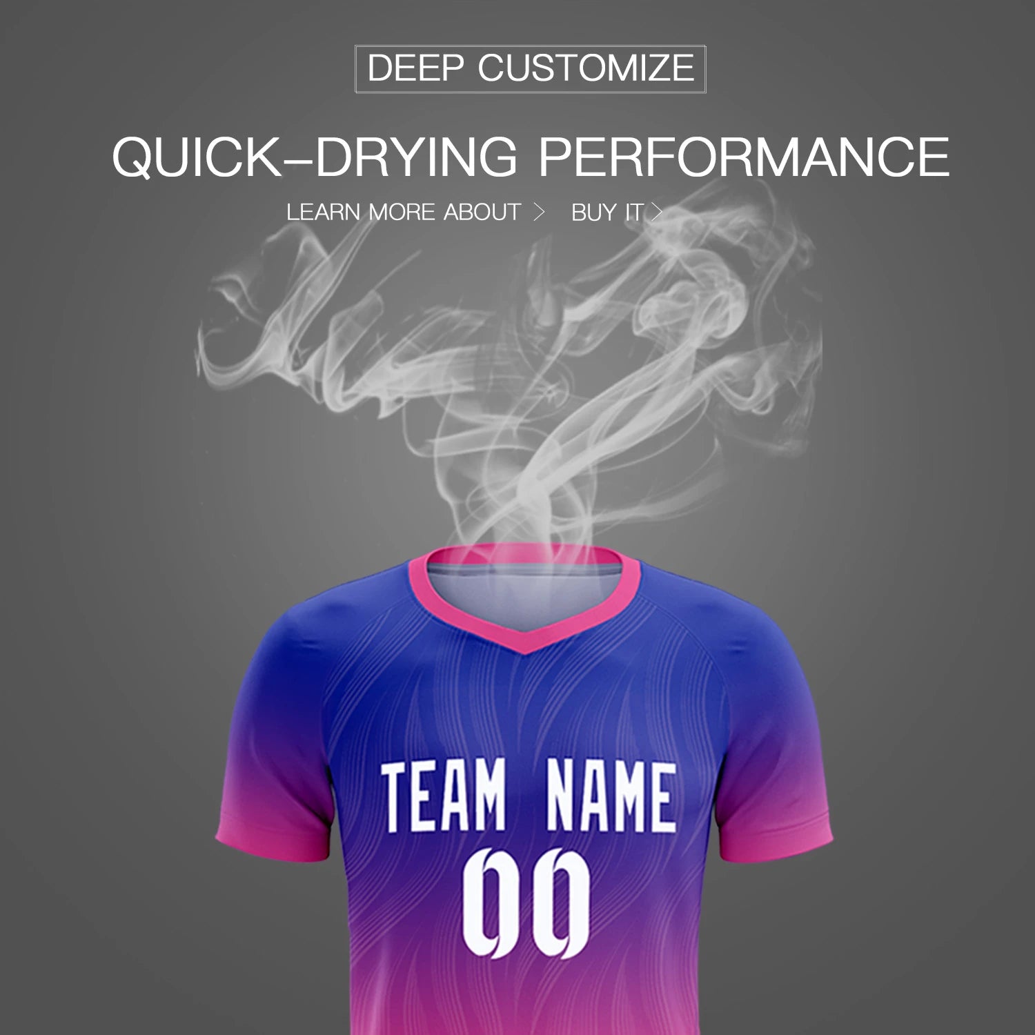 Custom Royal Blue Pink Printing Sportswear Soccer Sets Jersey