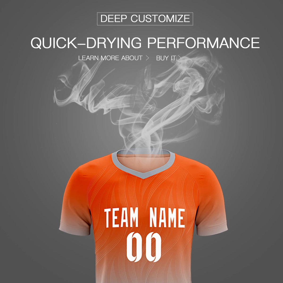 Custom Orange Gray Printing Sportswear Soccer Sets Jersey
