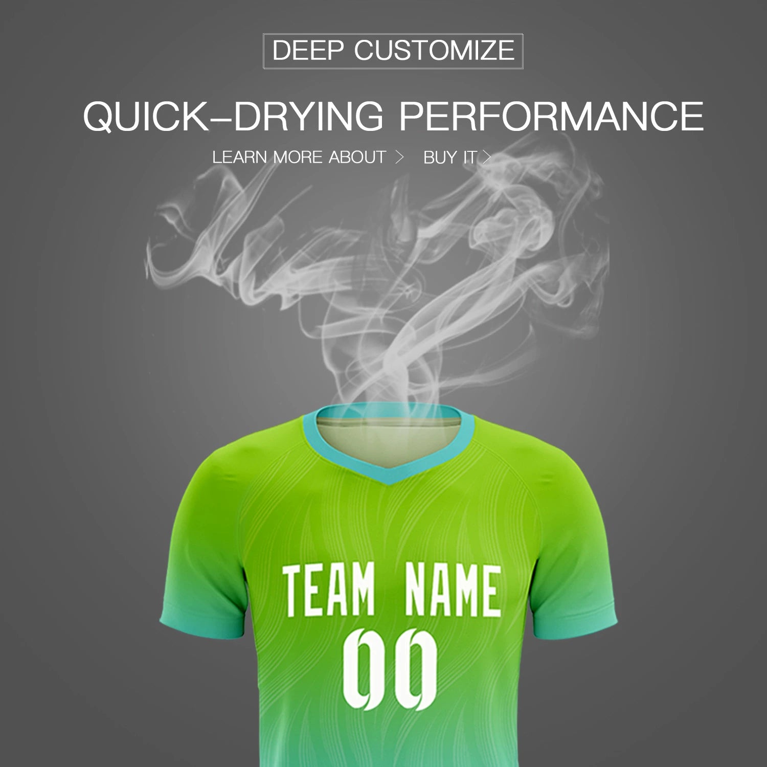 Custom Neon Green Aqua Printing Sportswear Soccer Sets Jersey