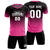 Custom Black Pink Printing Sportswear Soccer Sets Jersey