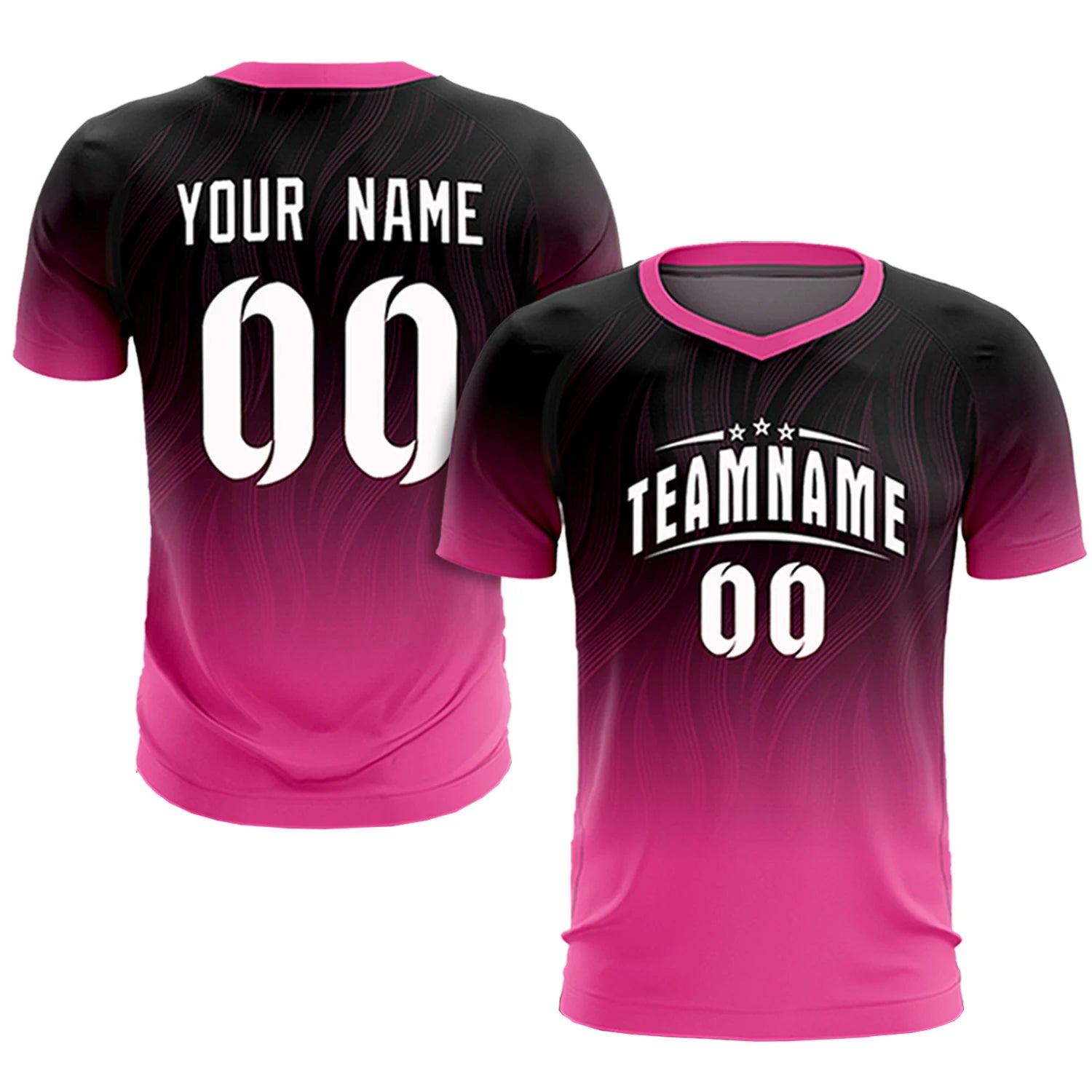 Custom Black Pink Printing Sportswear Soccer Sets Jersey