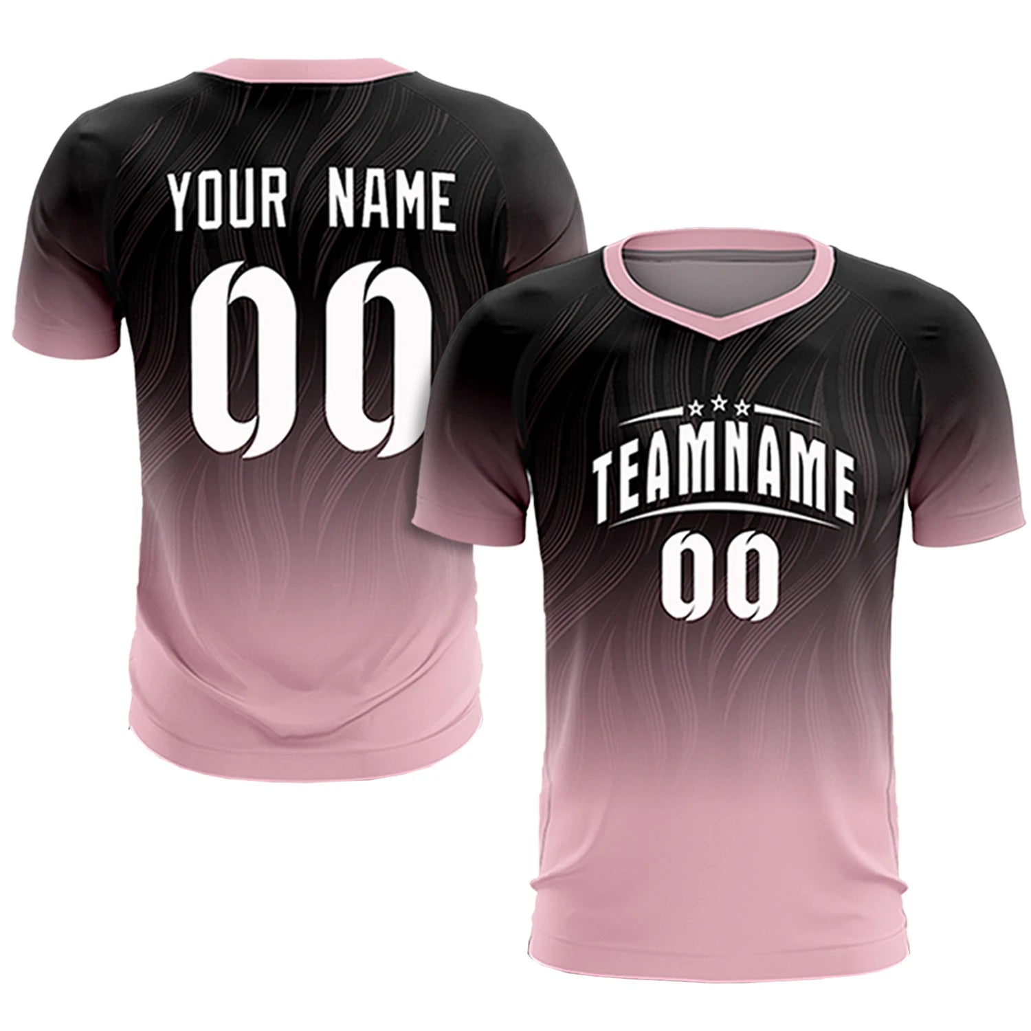 Custom Black Light Pink Printing Sportswear Soccer Sets Jersey