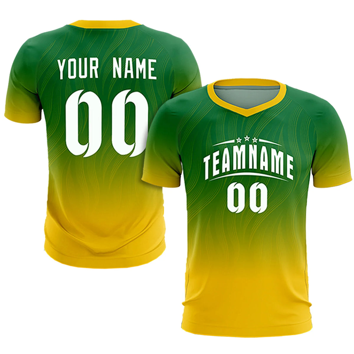 Custom Kelly Green Gold01 Printing Sportswear Soccer Sets Jersey
