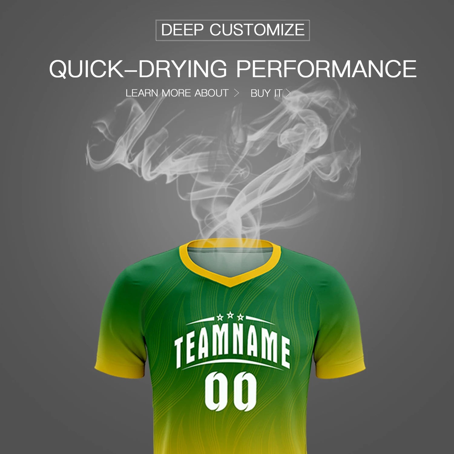 Custom Kelly Green Gold01 Printing Sportswear Soccer Sets Jersey