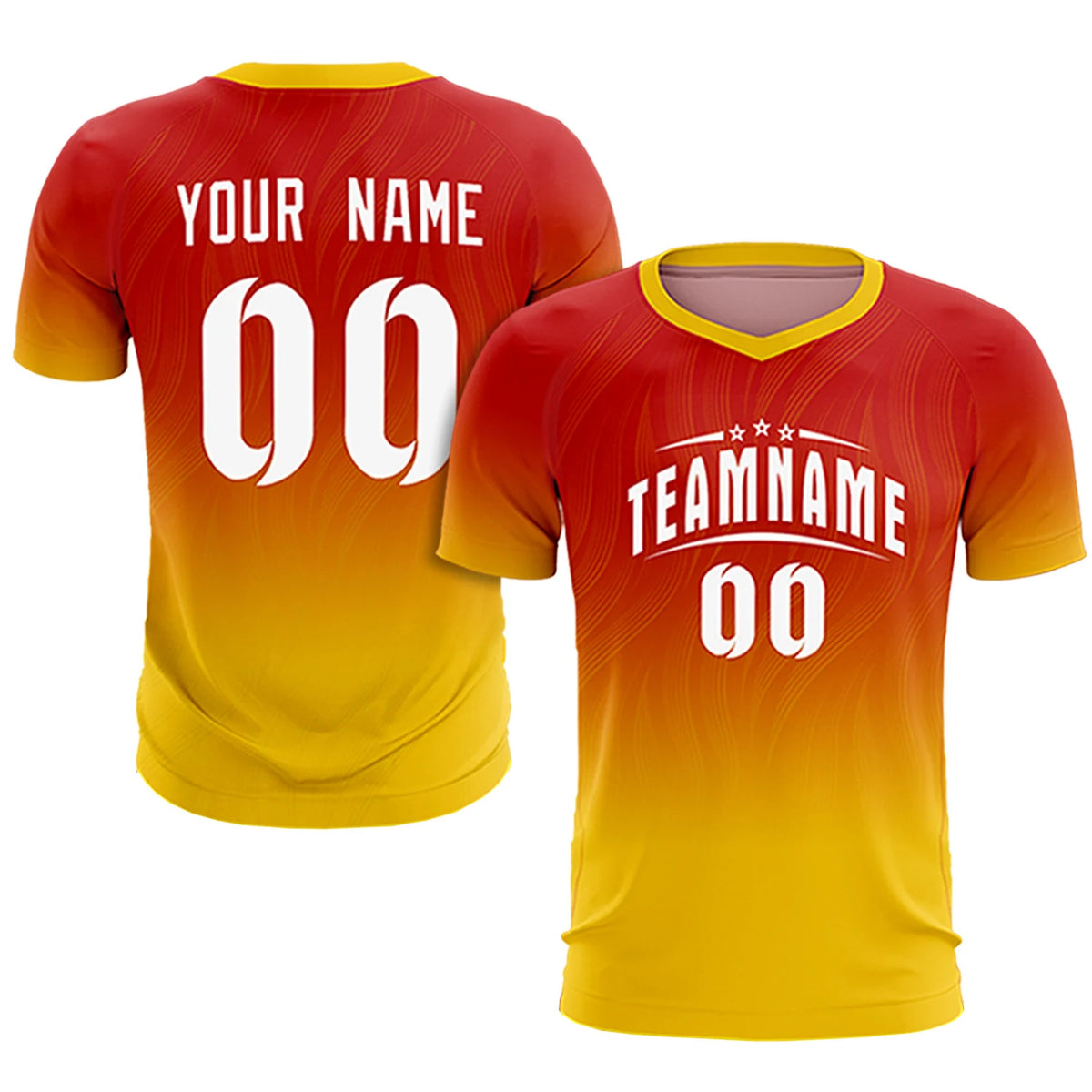 Custom Red Gold01 Printing Sportswear Soccer Sets Jersey