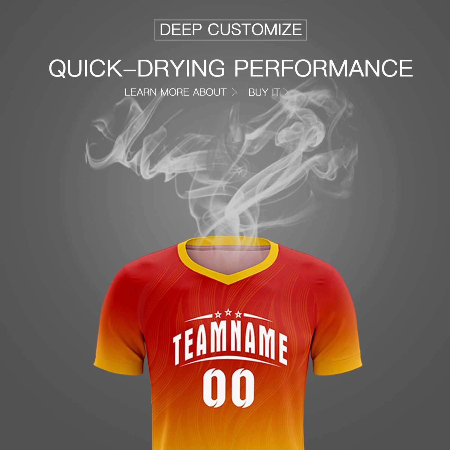 Custom Red Gold01 Printing Sportswear Soccer Sets Jersey