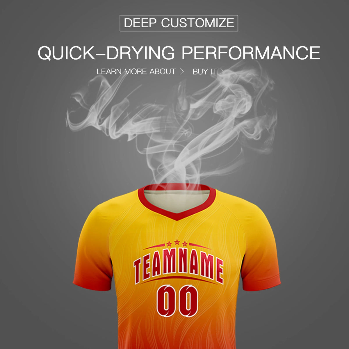 Custom Gold01 Red Printing Sportswear Soccer Sets Jersey