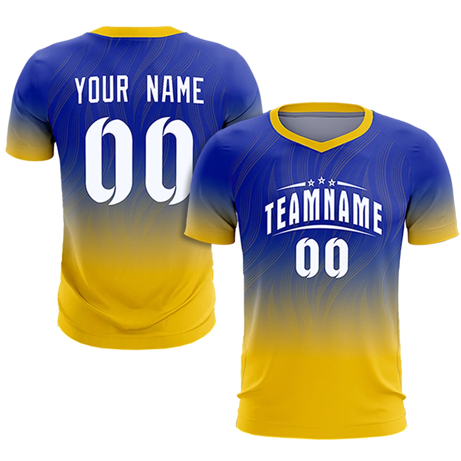 Custom Royal Blue Gold01 Printing Sportswear Soccer Sets Jersey