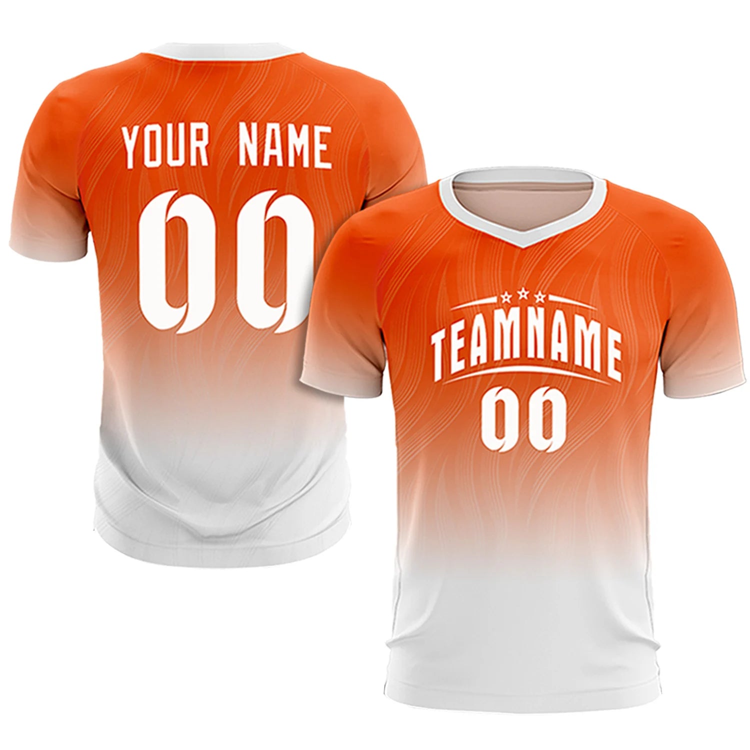 Custom Orange White Printing Sportswear Soccer Sets Jersey