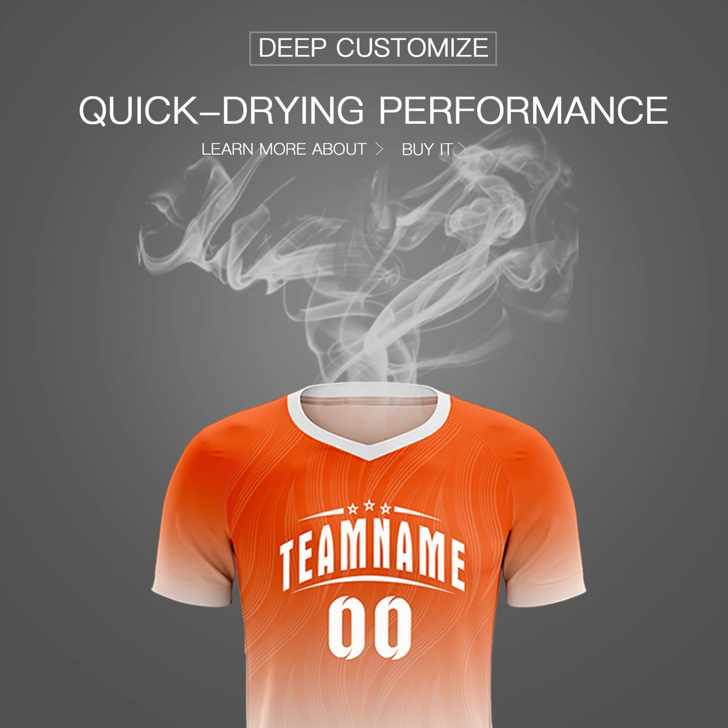 Custom Orange White Printing Sportswear Soccer Sets Jersey