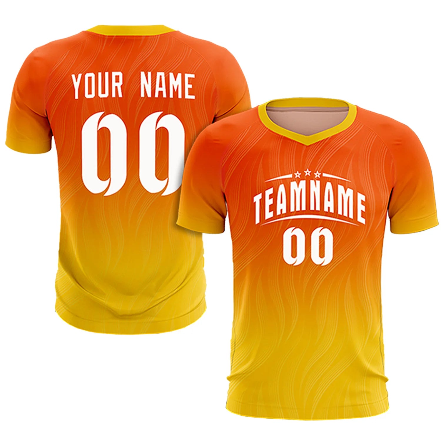 Custom Orange Gold01 Printing Sportswear Soccer Sets Jersey