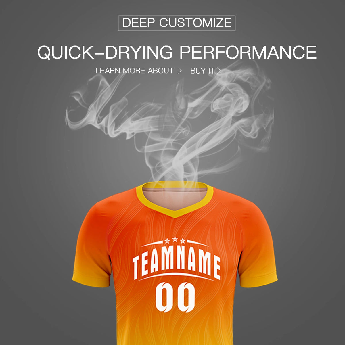 Custom Orange Gold01 Printing Sportswear Soccer Sets Jersey