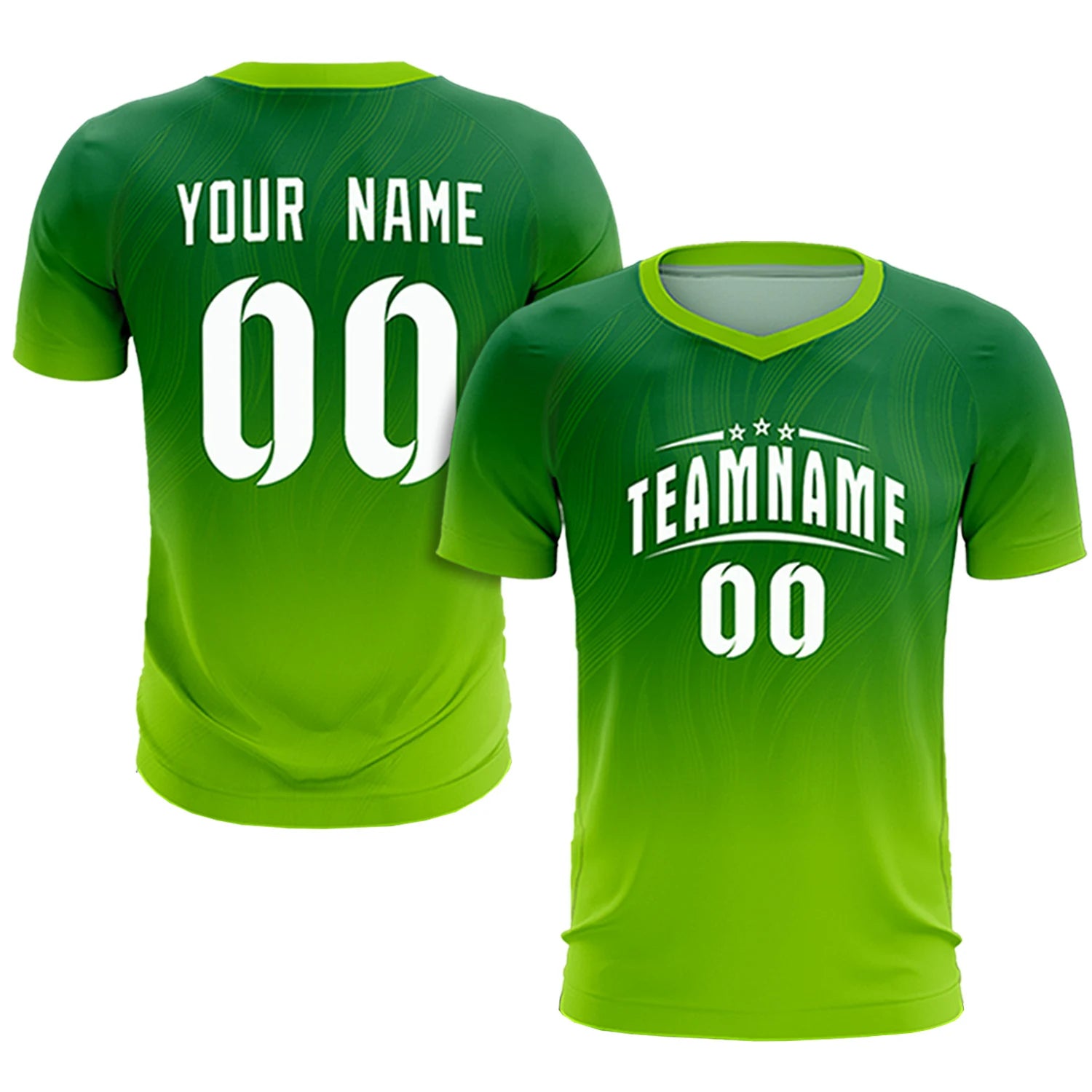 Custom Kelly Green Neon Green Printing Sportswear Soccer Sets Jersey