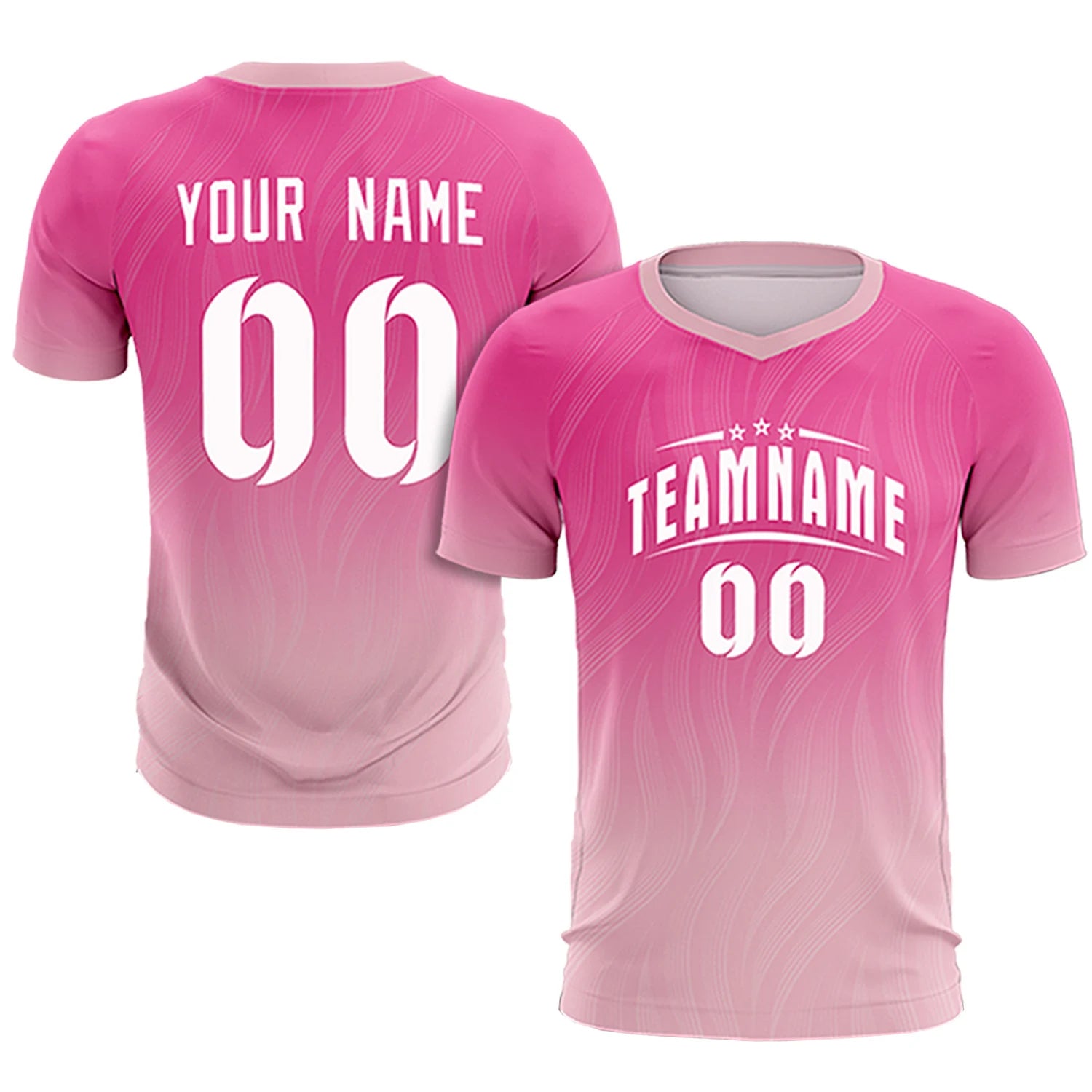Custom Pink Light Pink Printing Sportswear Soccer Sets Jersey