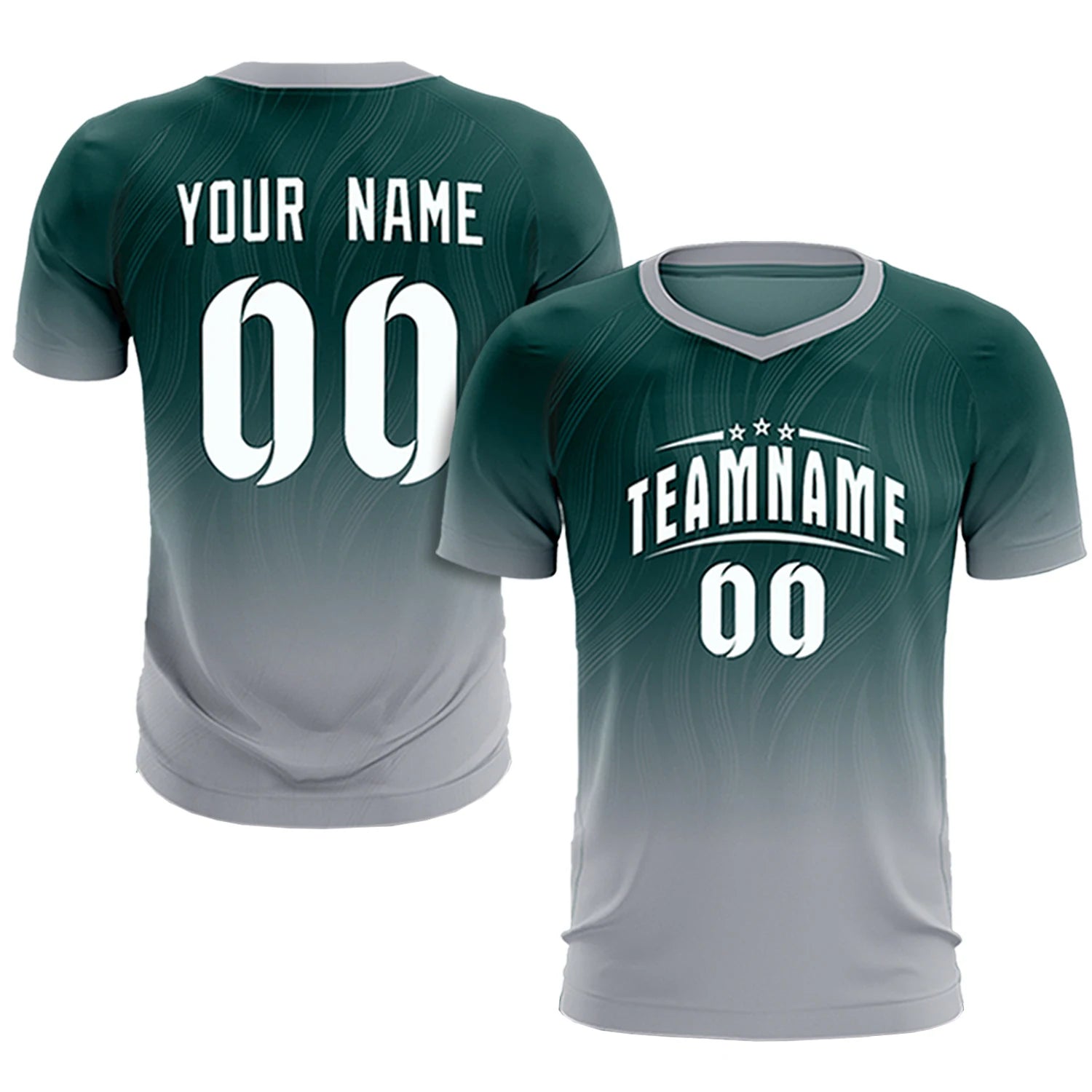 Custom Midnight Green Gray Printing Sportswear Soccer Sets Jersey