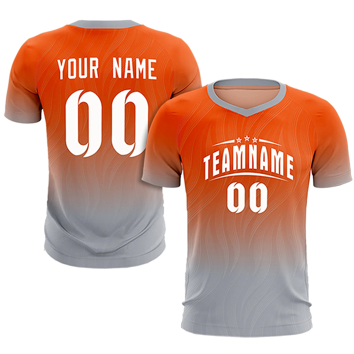 Custom Orange Gray Printing Sportswear Soccer Sets Jersey