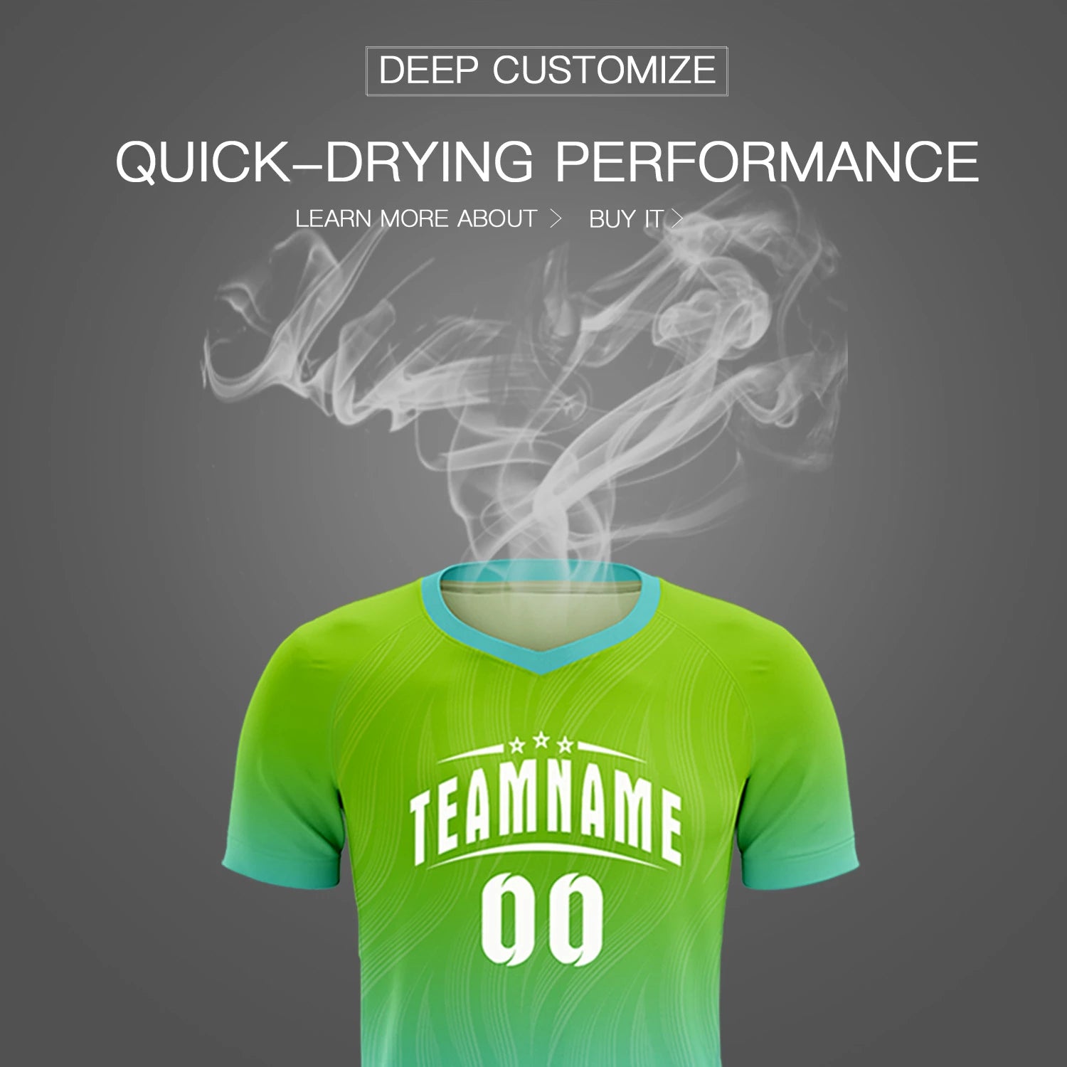 Custom Neon Green Aqua Printing Sportswear Soccer Sets Jersey