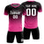 Custom Black Pink Printing Sportswear Soccer Sets Jersey