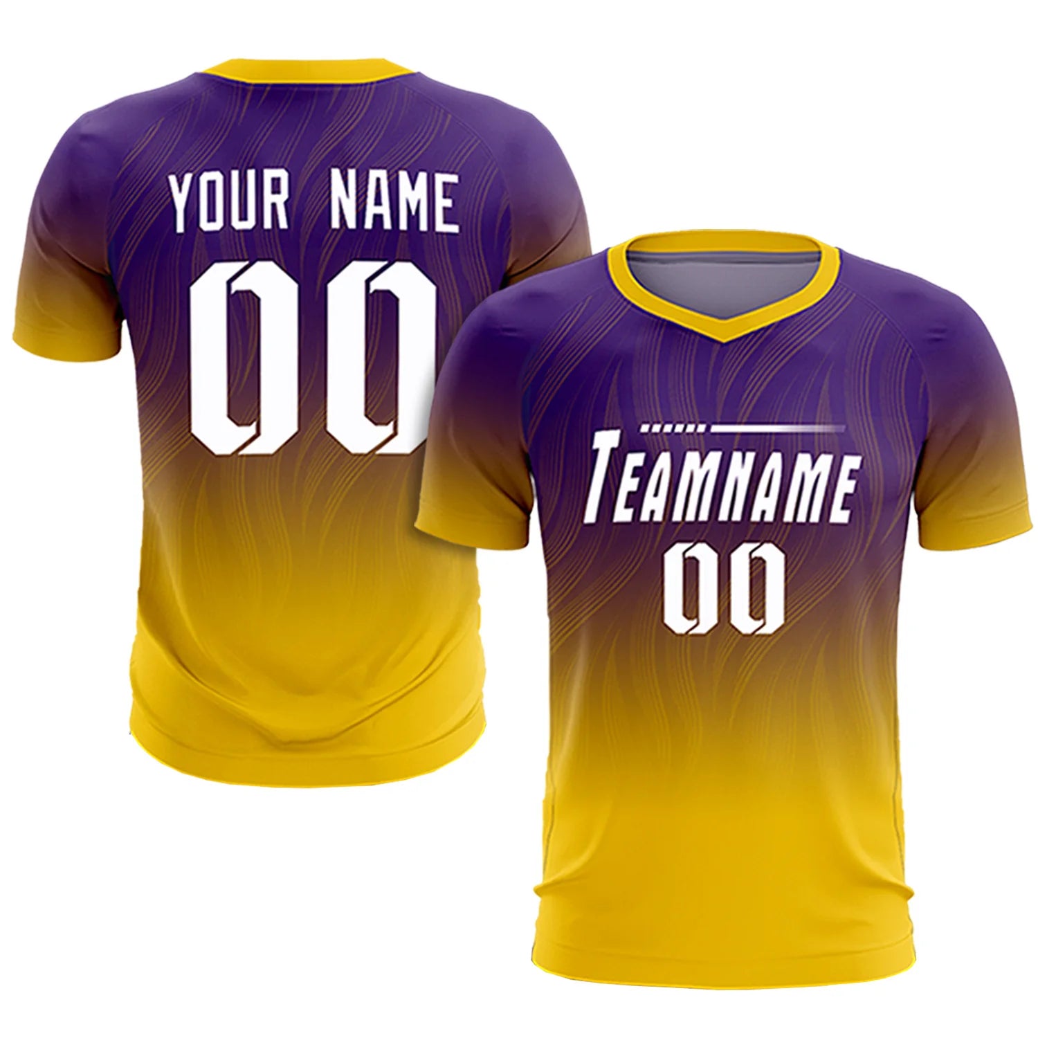 Custom Purple Gold01 Printing Sportswear Soccer Sets Jersey