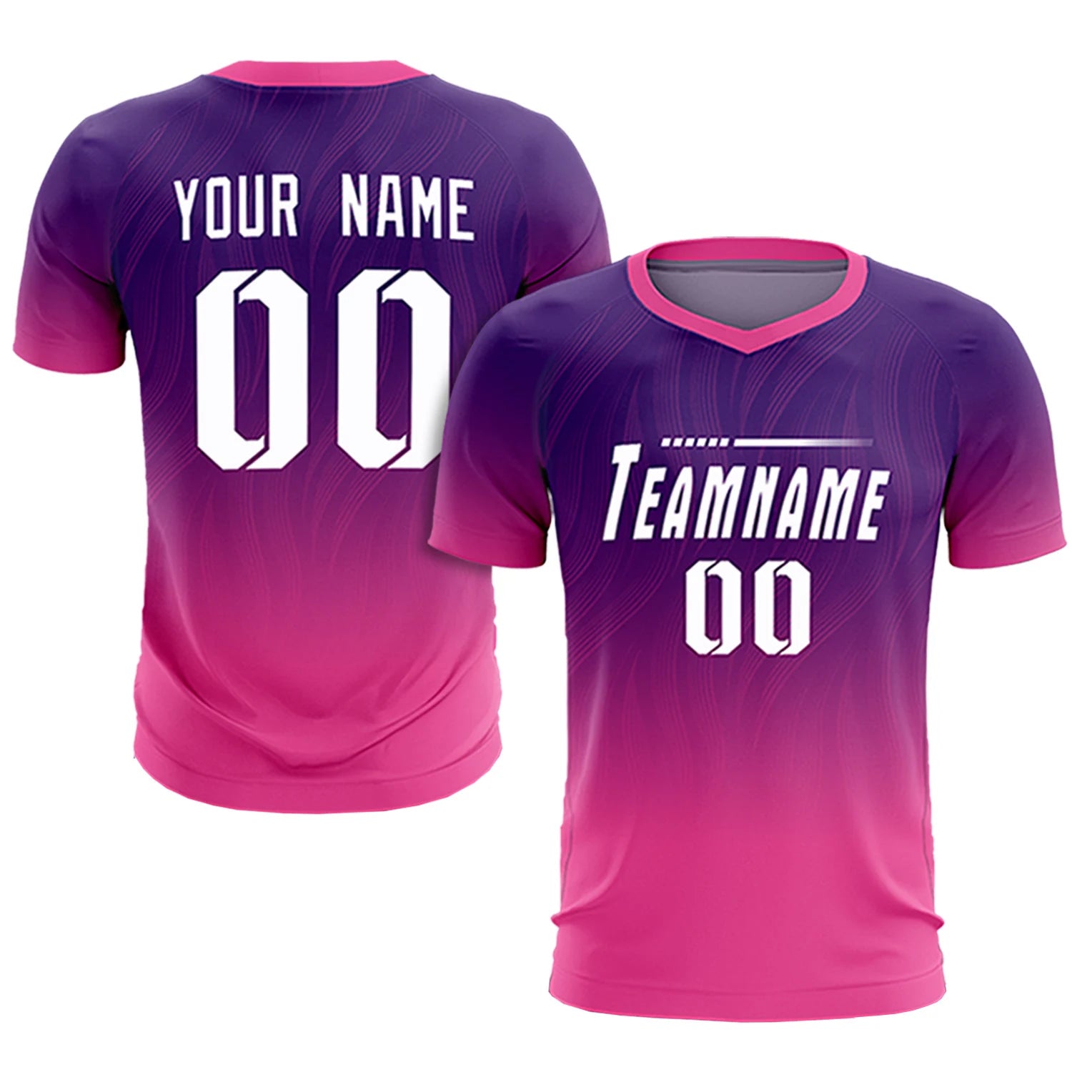 Custom Purple Pink Printing Sportswear Soccer Sets Jersey