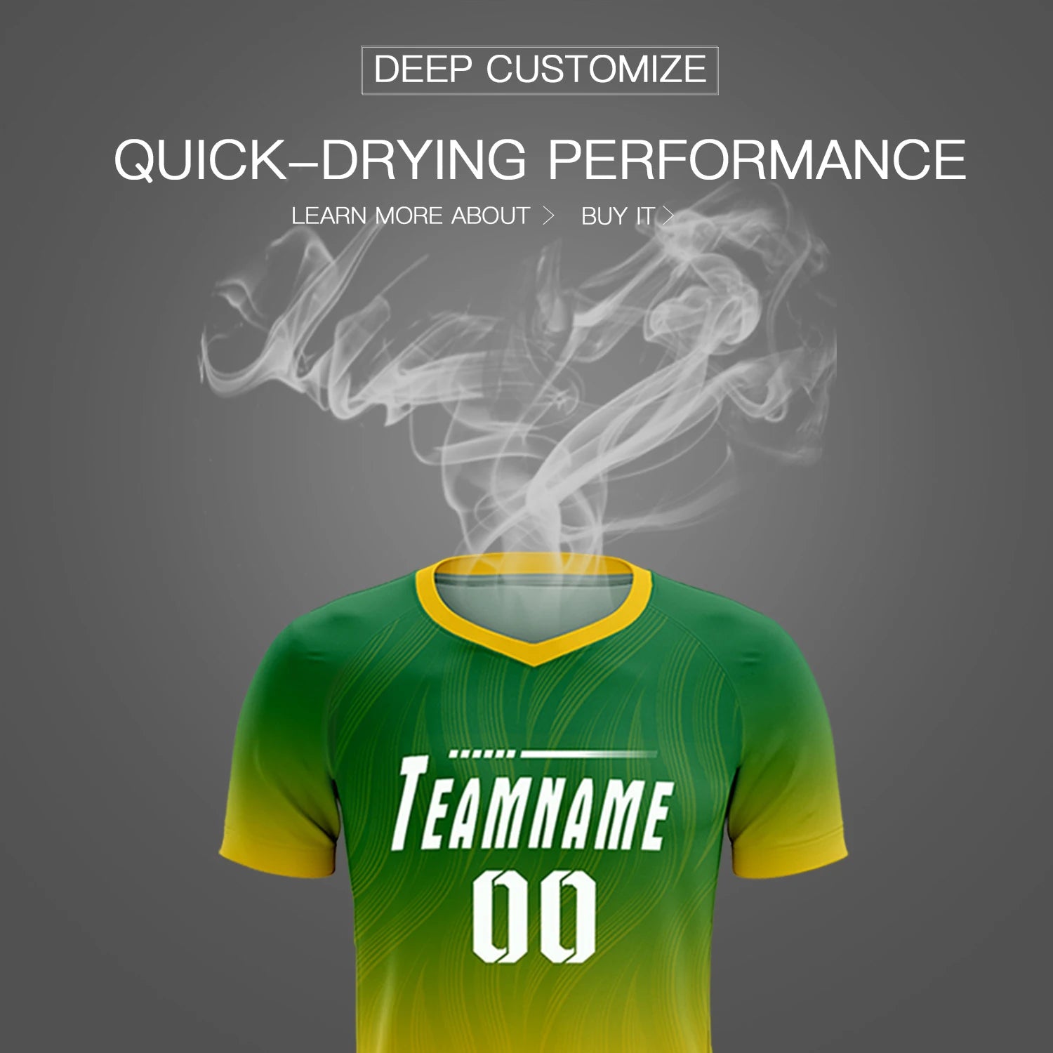 Custom Kelly Green Gold01 Printing Sportswear Soccer Sets Jersey