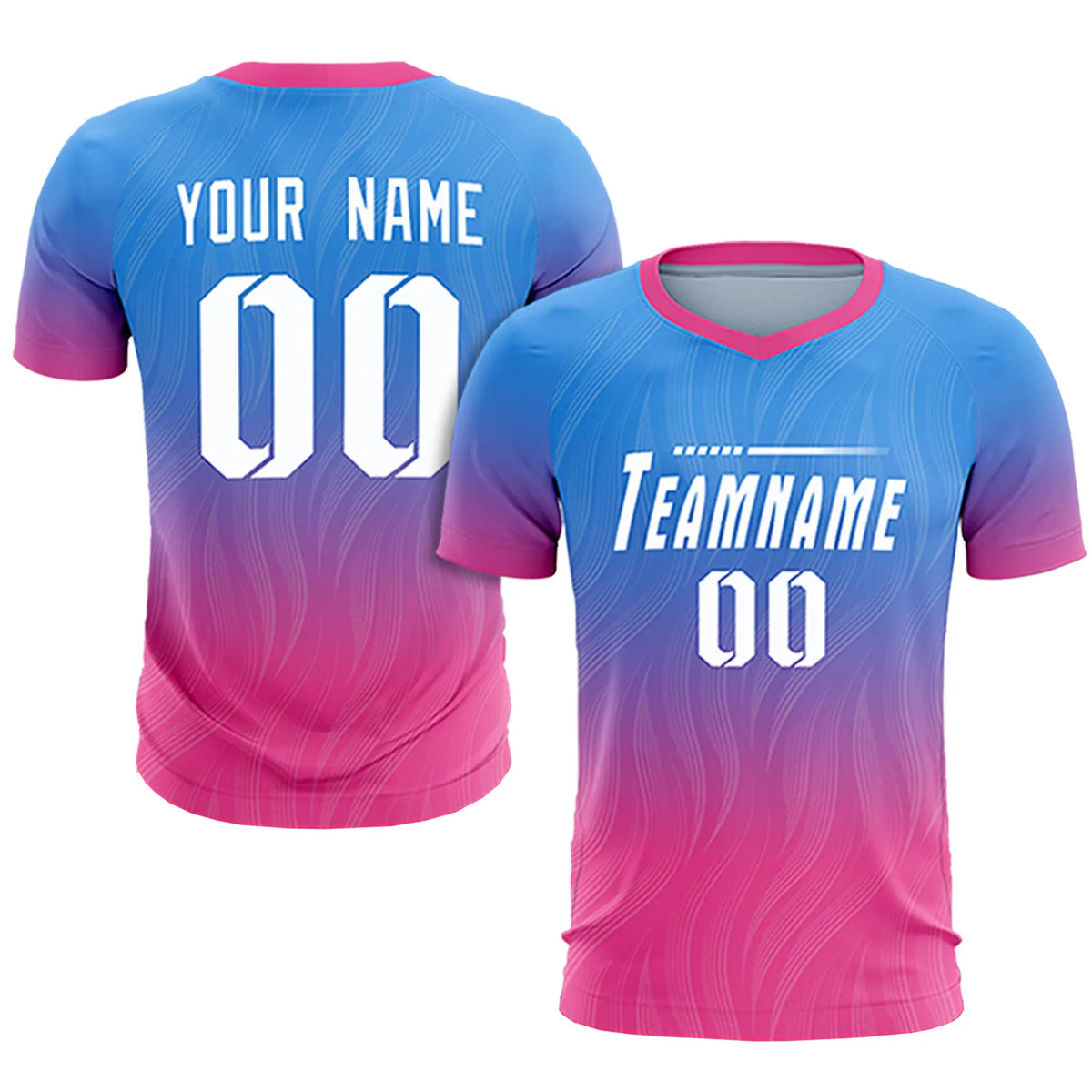 Custom Powder Blue Pink Printing Sportswear Soccer Sets Jersey