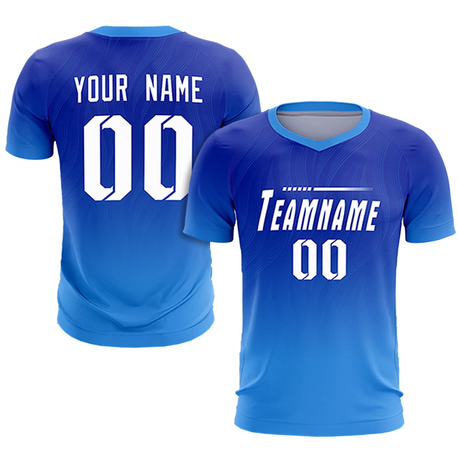Custom Royal Blue Powder Blue Printing Sportswear Soccer Sets Jersey