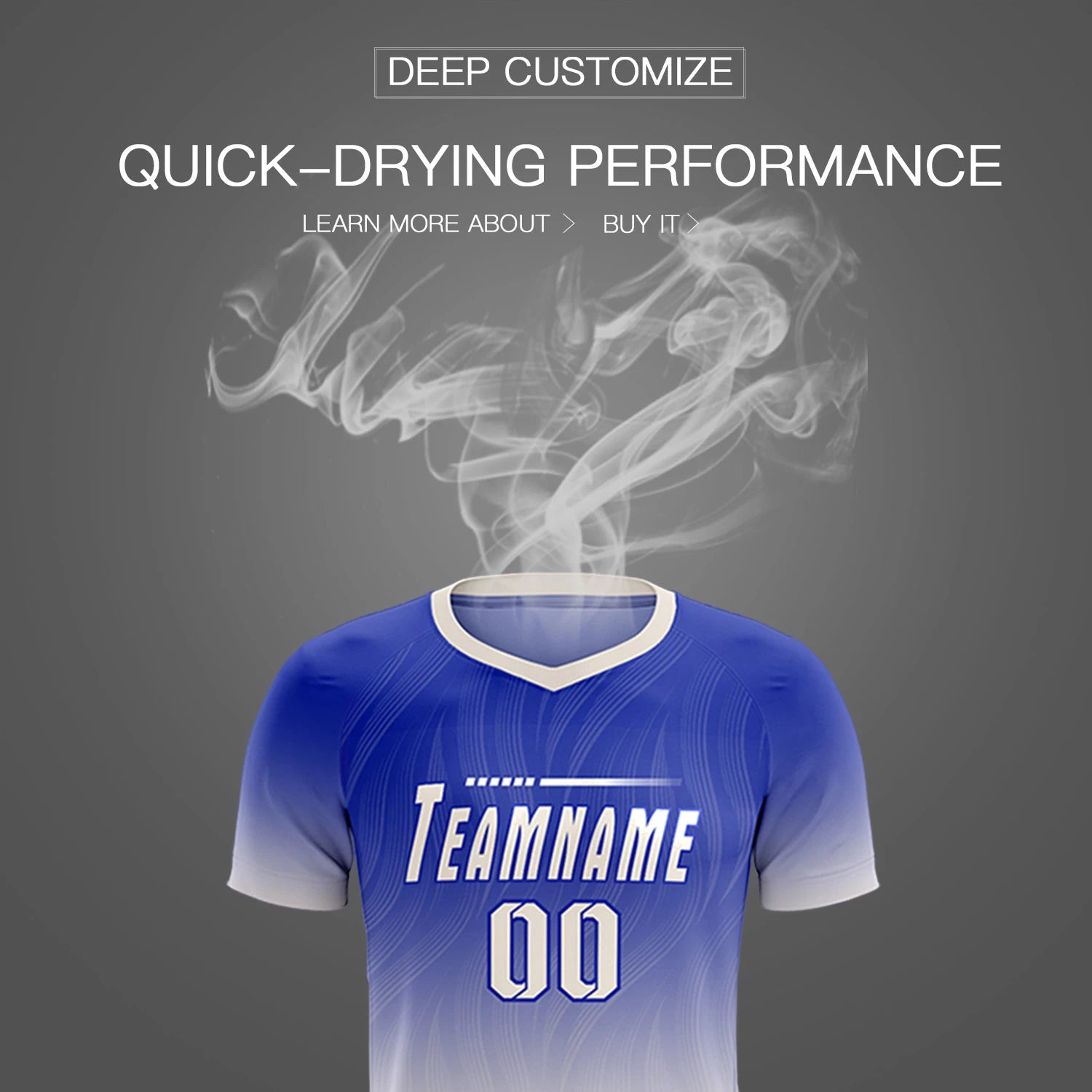 Custom Royal Blue Khaki Printing Sportswear Soccer Sets Jersey