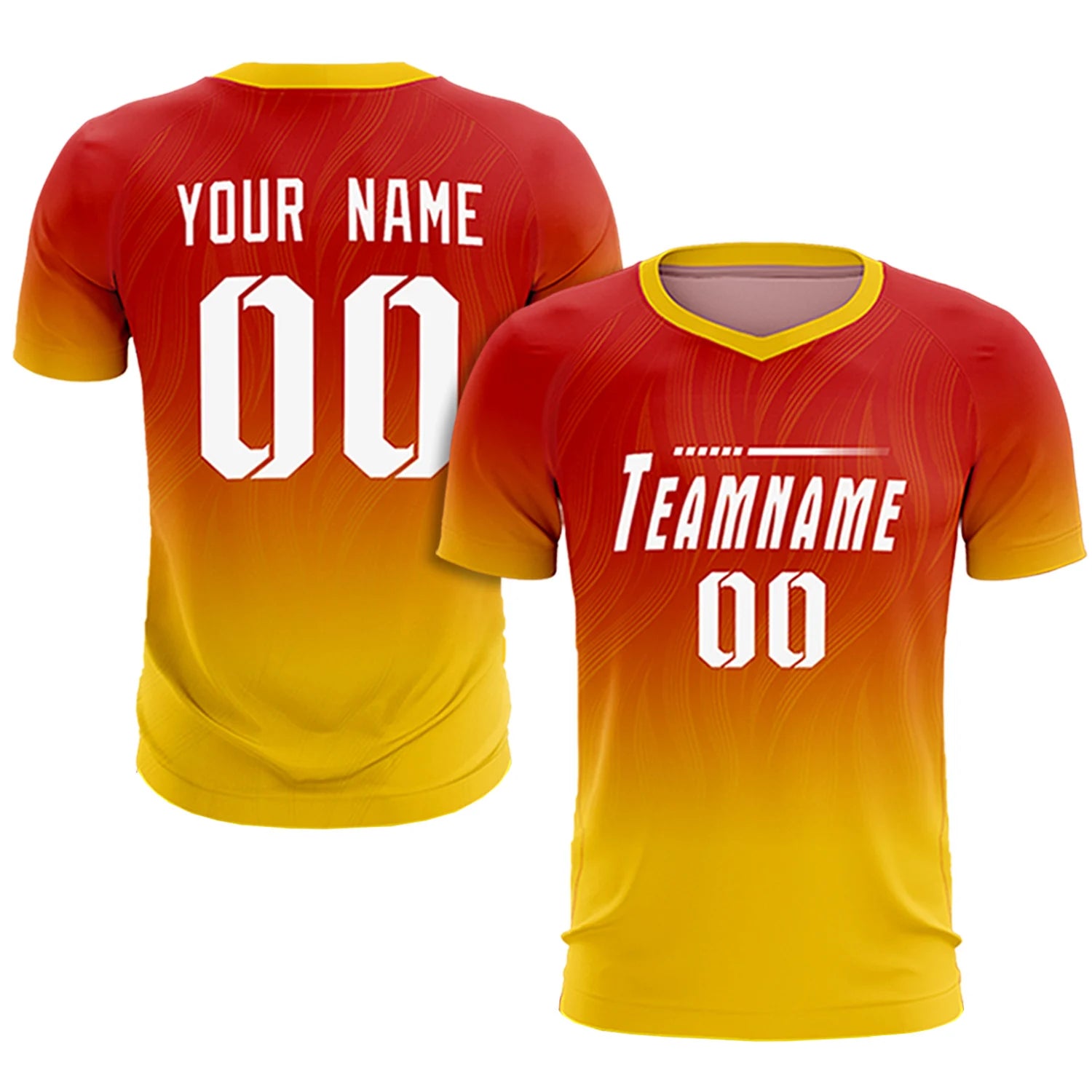 Custom Red Gold01 Printing Sportswear Soccer Sets Jersey