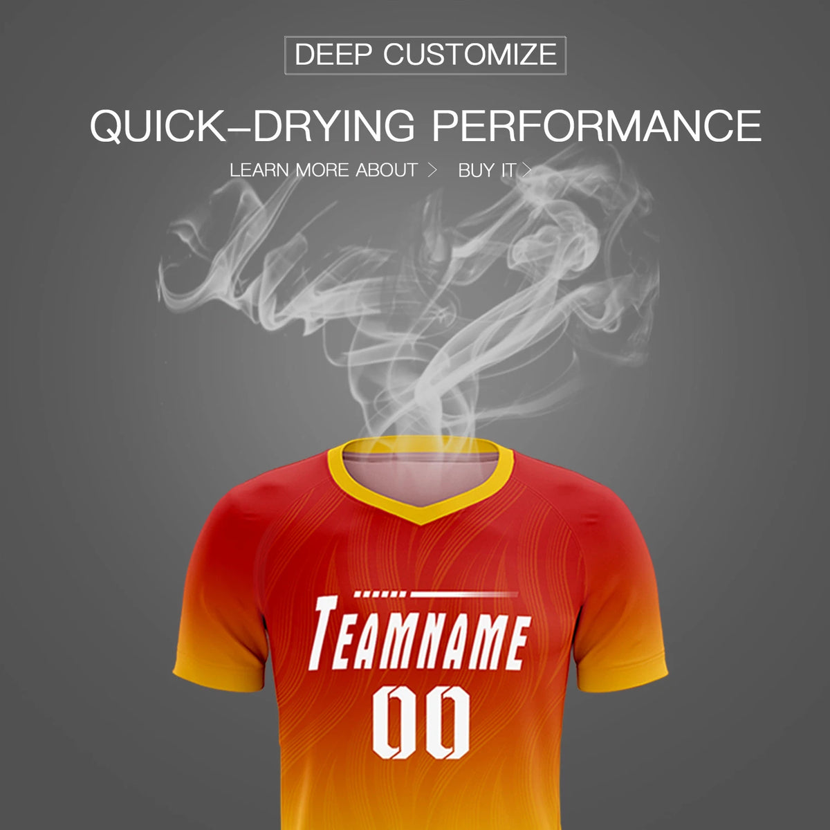 Custom Red Gold01 Printing Sportswear Soccer Sets Jersey