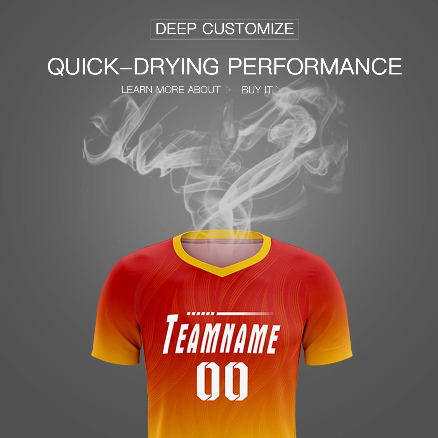 Custom Red Gold01 Printing Sportswear Soccer Sets Jersey