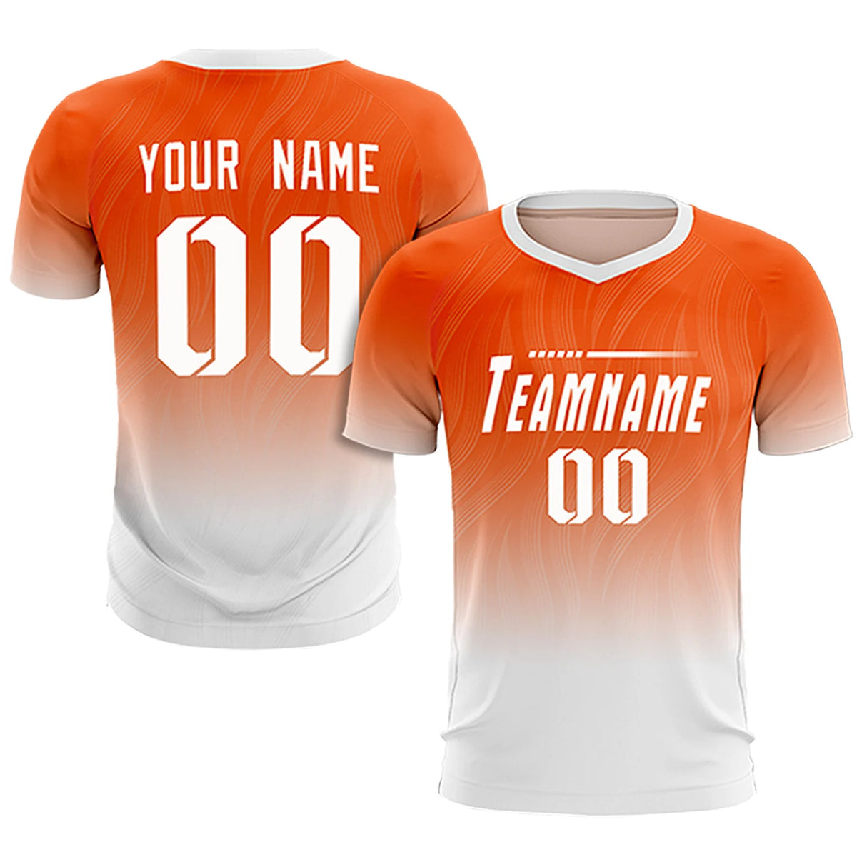 Custom Orange White Printing Sportswear Soccer Sets Jersey
