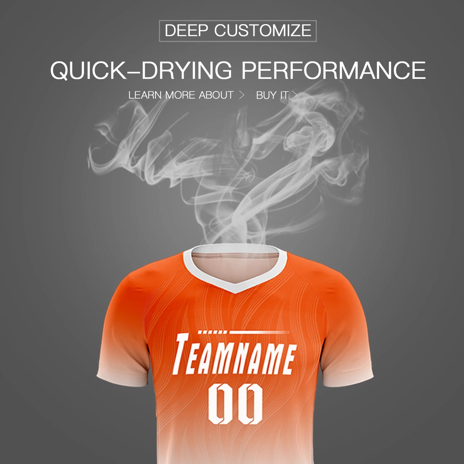 Custom Orange White Printing Sportswear Soccer Sets Jersey