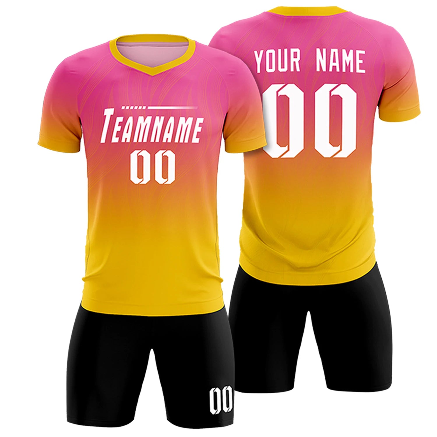 Custom Pink Gold01 Printing Sportswear Soccer Sets Jersey