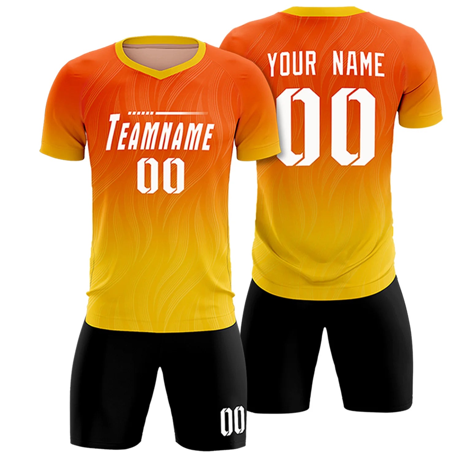 Custom Orange Gold01 Printing Sportswear Soccer Sets Jersey