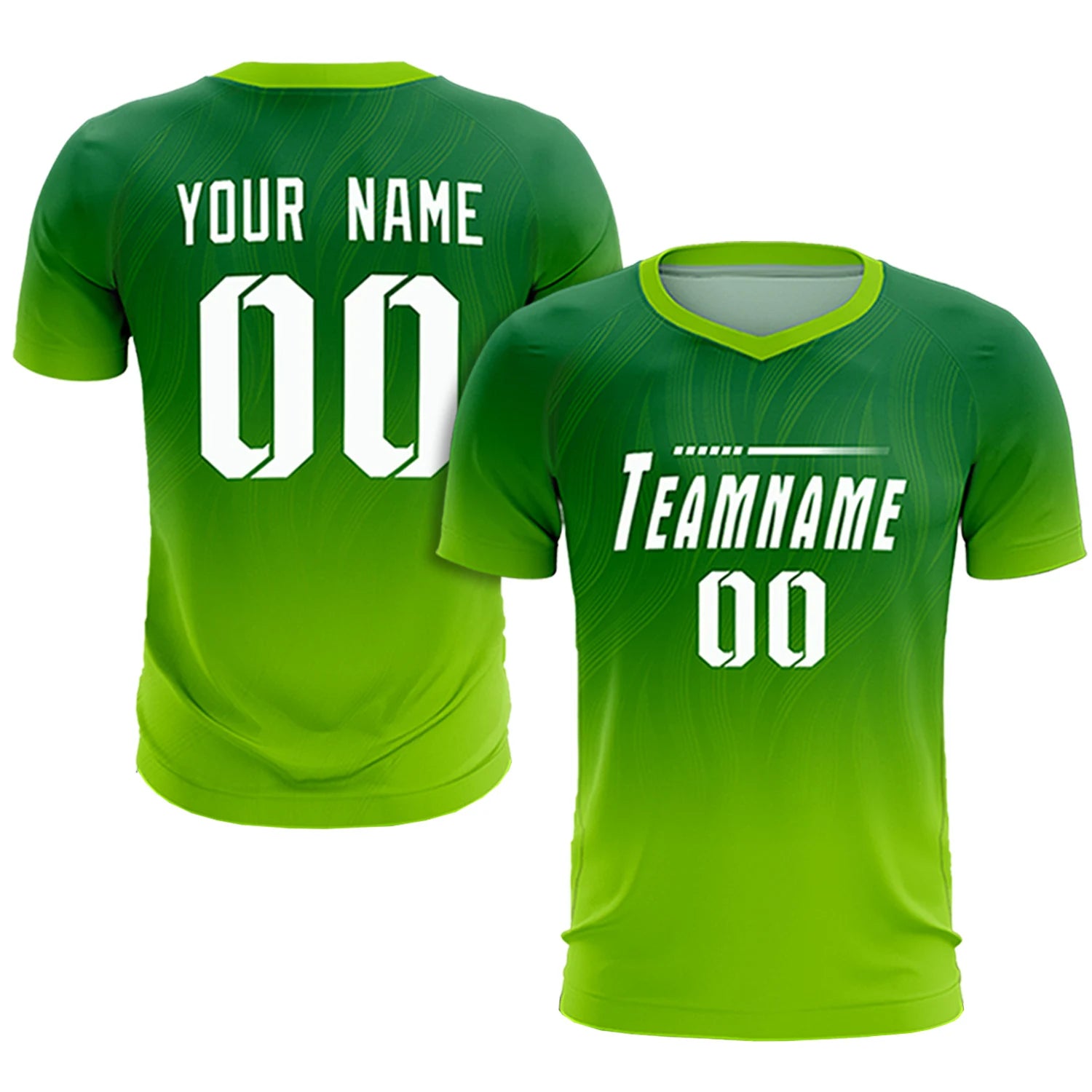 Custom Kelly Green Neon Green Printing Sportswear Soccer Sets Jersey
