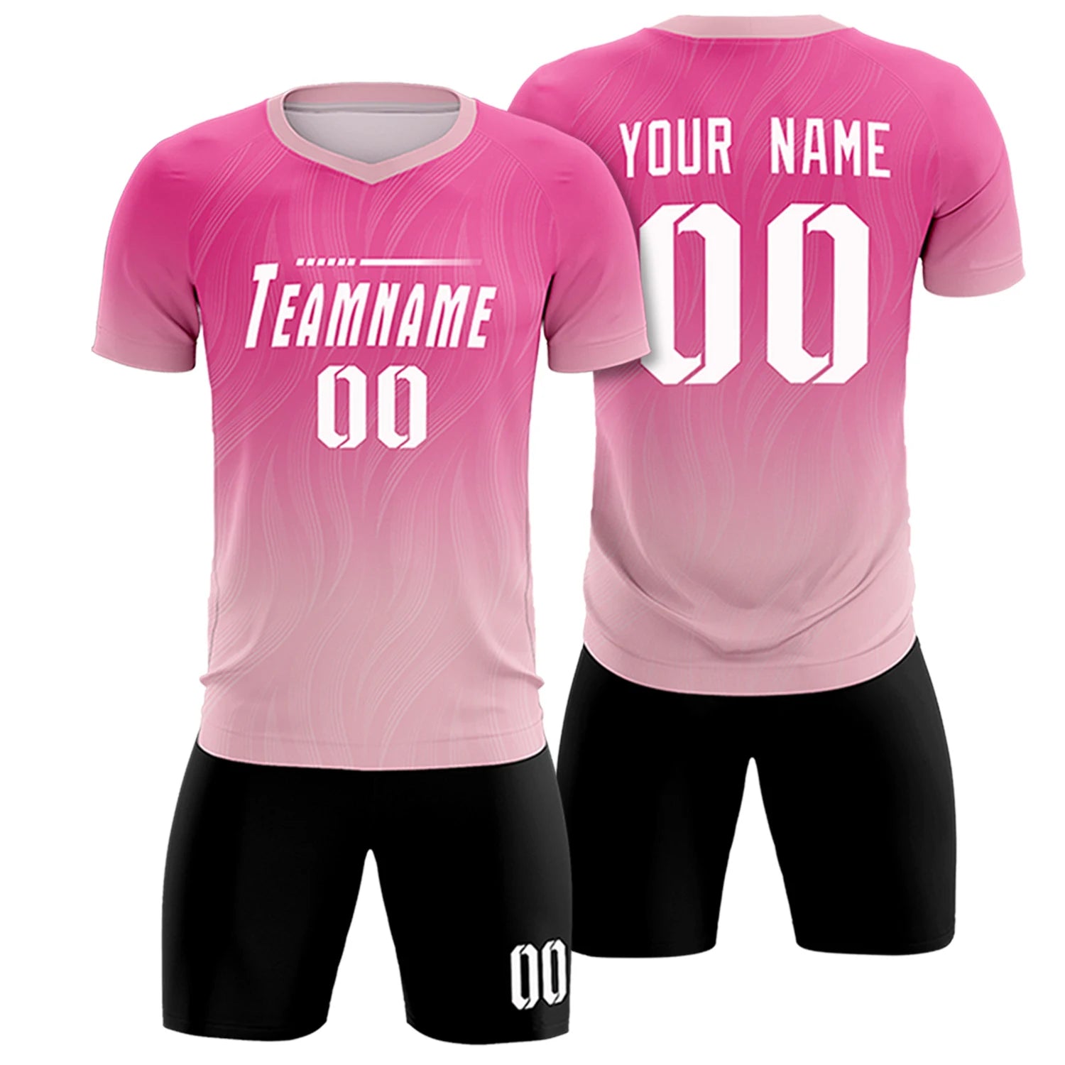 Custom Pink Light Pink Printing Sportswear Soccer Sets Jersey