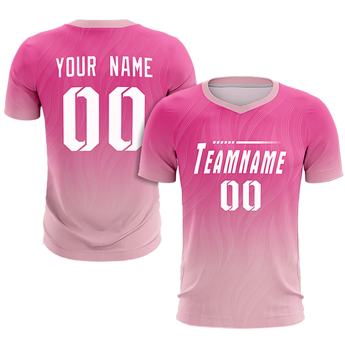 Custom Pink Light Pink Printing Sportswear Soccer Sets Jersey