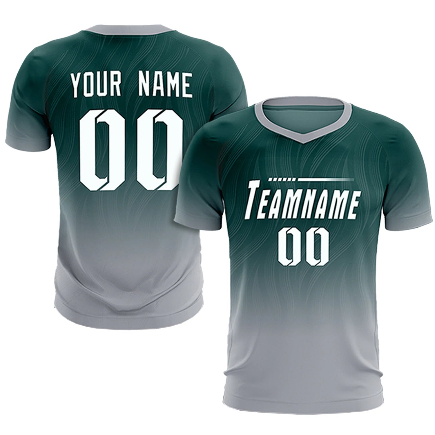 Custom Midnight Green Gray Printing Sportswear Soccer Sets Jersey