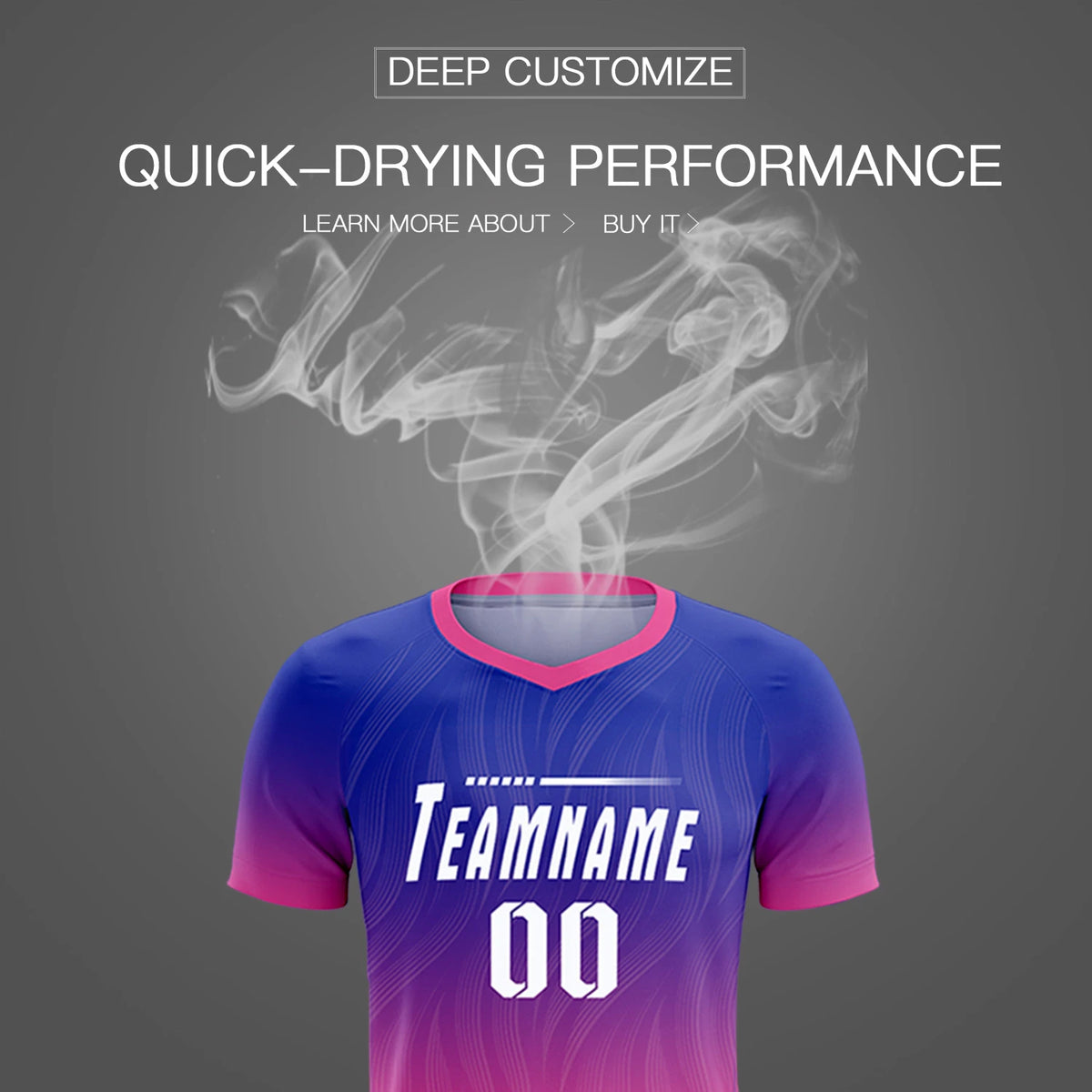 Custom Royal Blue Pink Printing Sportswear Soccer Sets Jersey