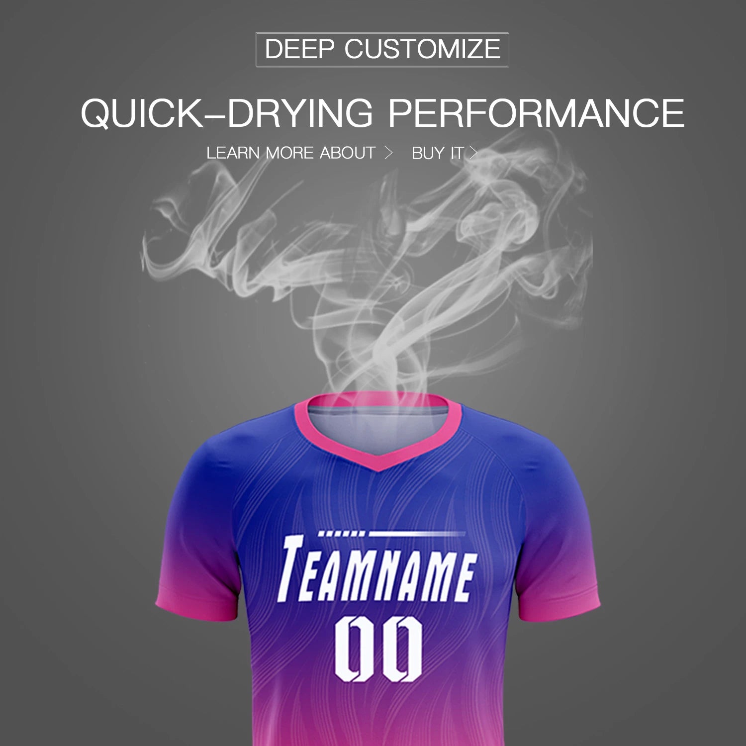 Custom Royal Blue Pink Printing Sportswear Soccer Sets Jersey