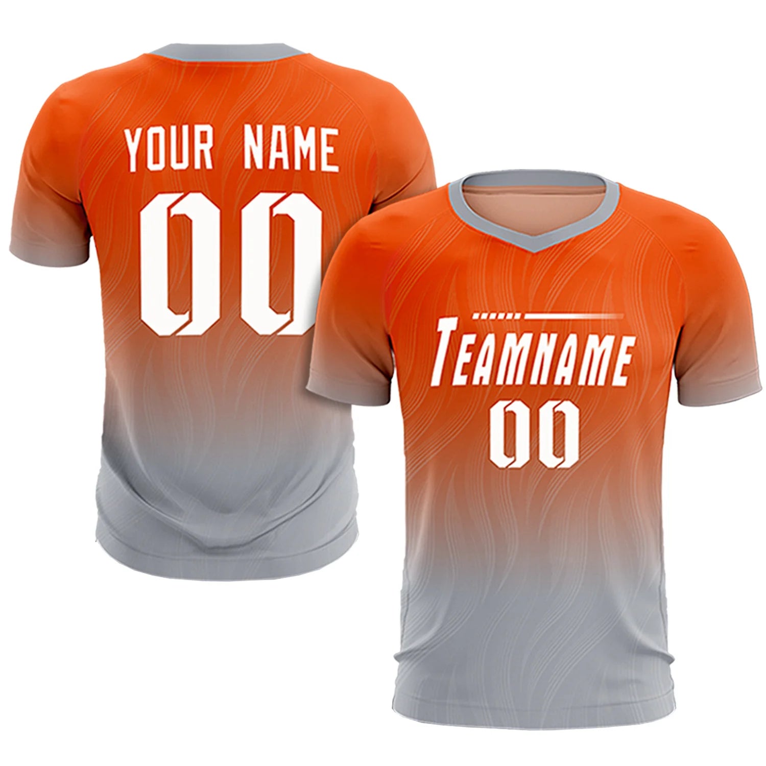 Custom Orange Gray Printing Sportswear Soccer Sets Jersey