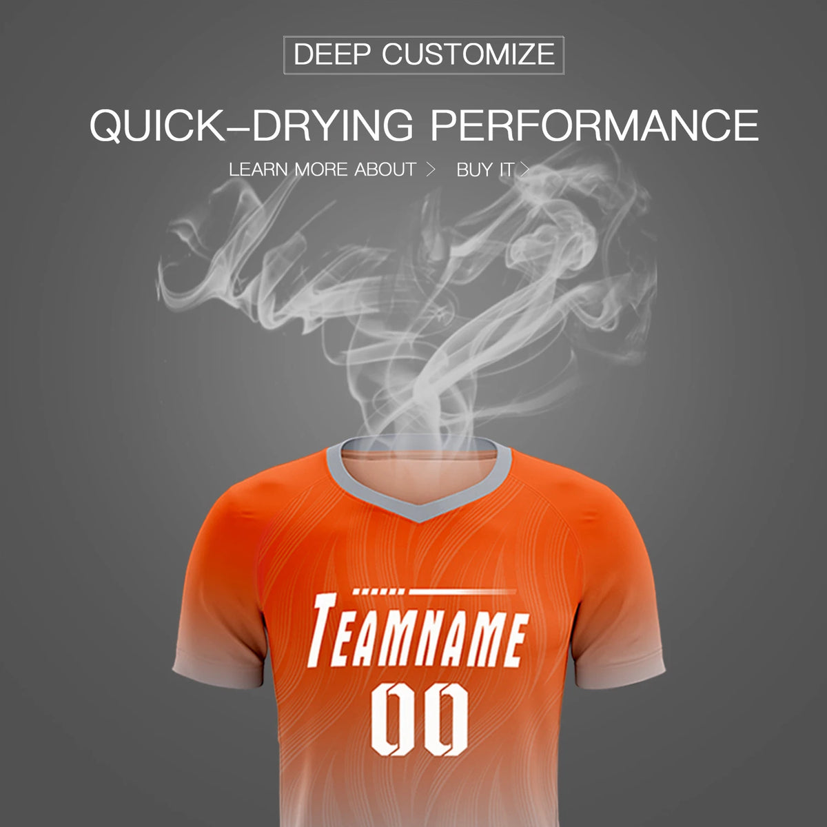 Custom Orange Gray Printing Sportswear Soccer Sets Jersey